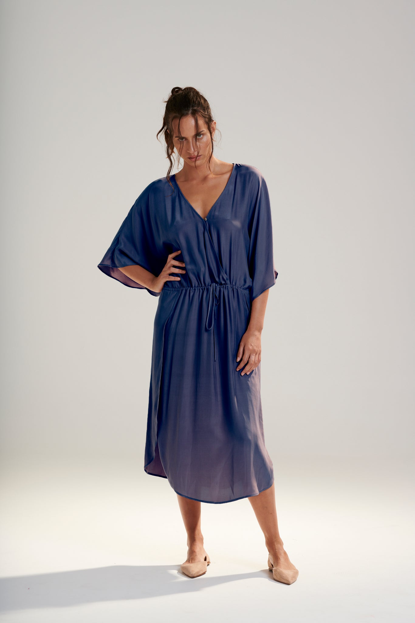 APHRODITE KIMONO DRESS - MARINENIGHT 40%OFF