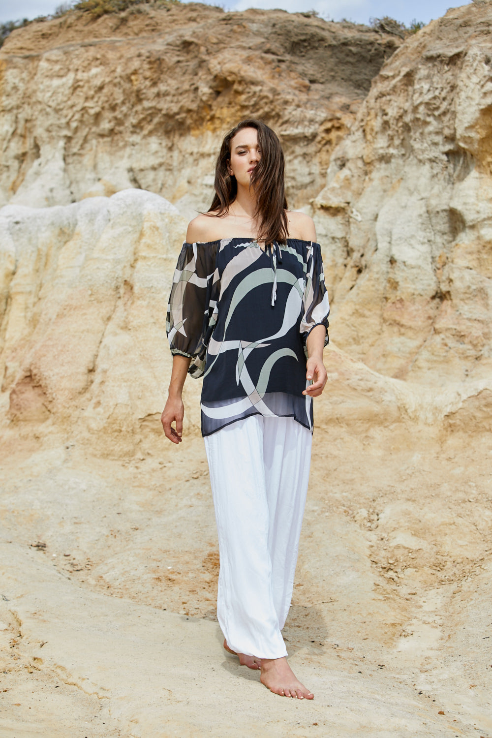 Blade Top - Pure Silk Georgette Exclusive Print