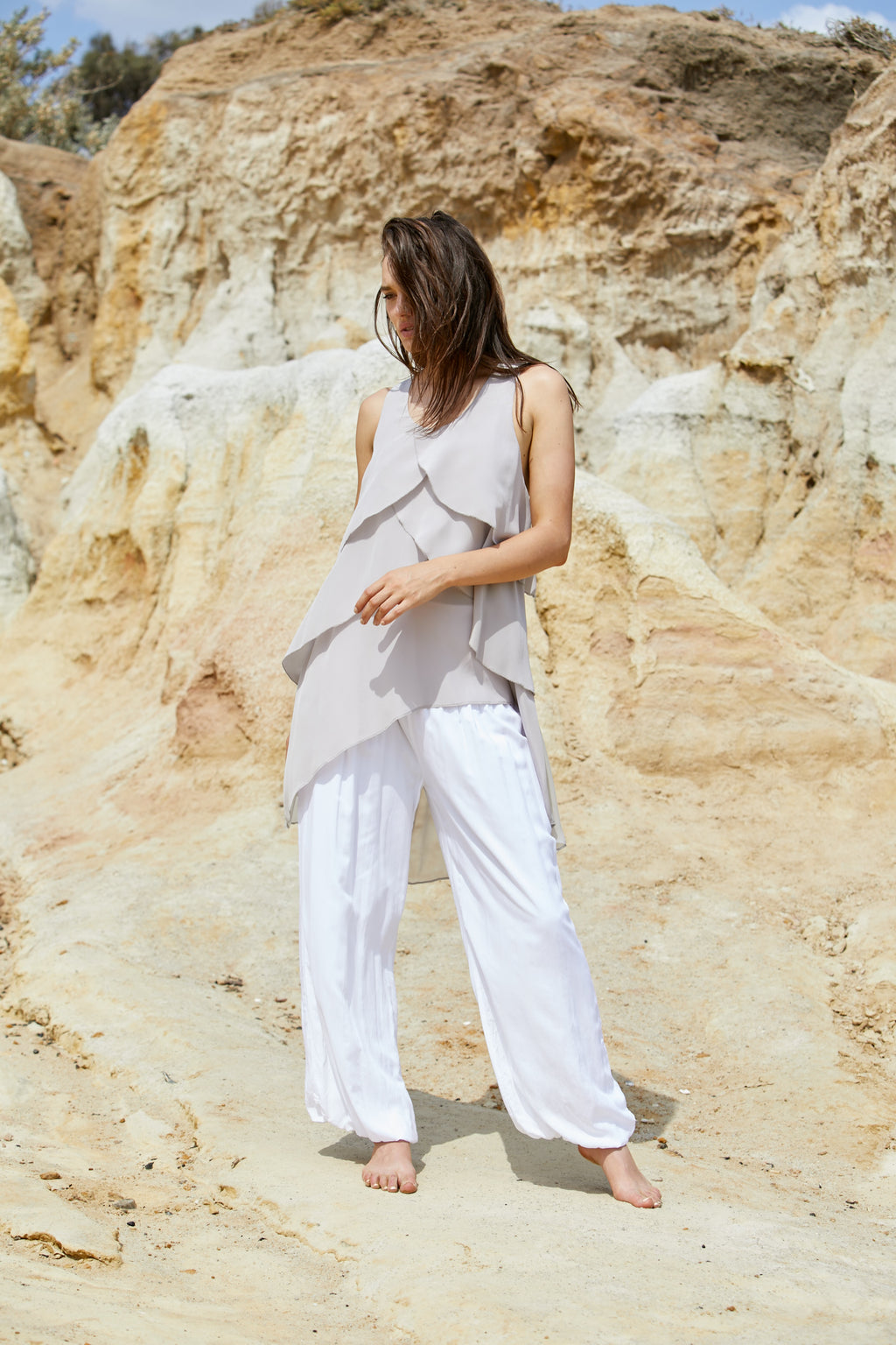 Rosa Petal Tank - Pure Silk Crepe de Chine