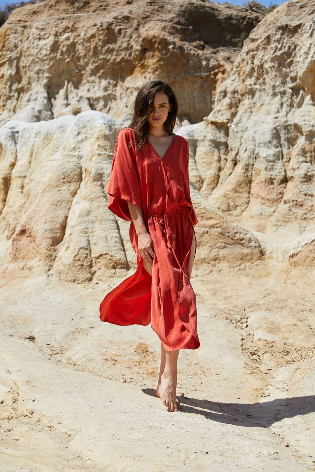 Caspian Dress - Peached Cupro