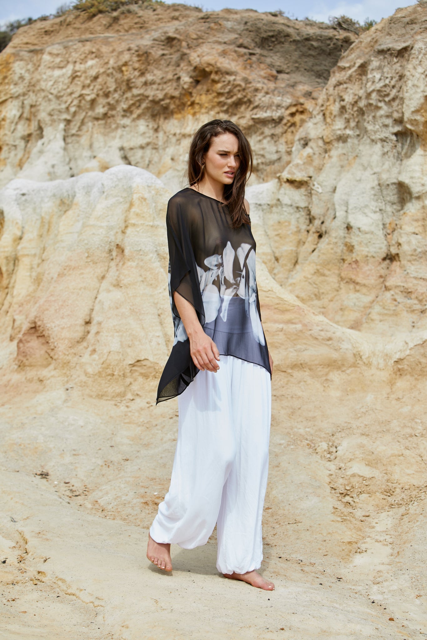 Petoli Kameez Top - Pure Silk Pebble Georgette