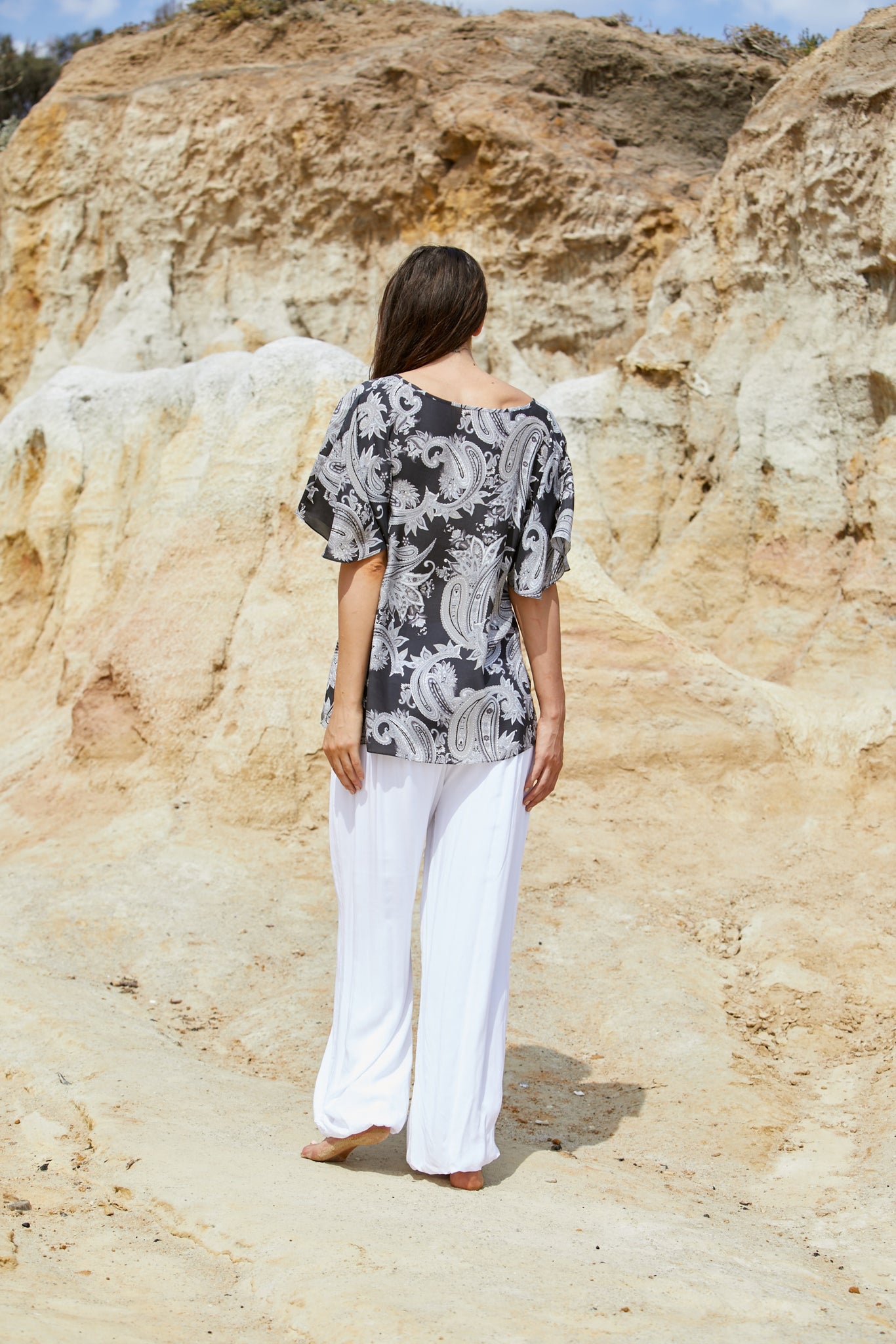 Avatar Top - Sand Washed Silk Exclusive Print