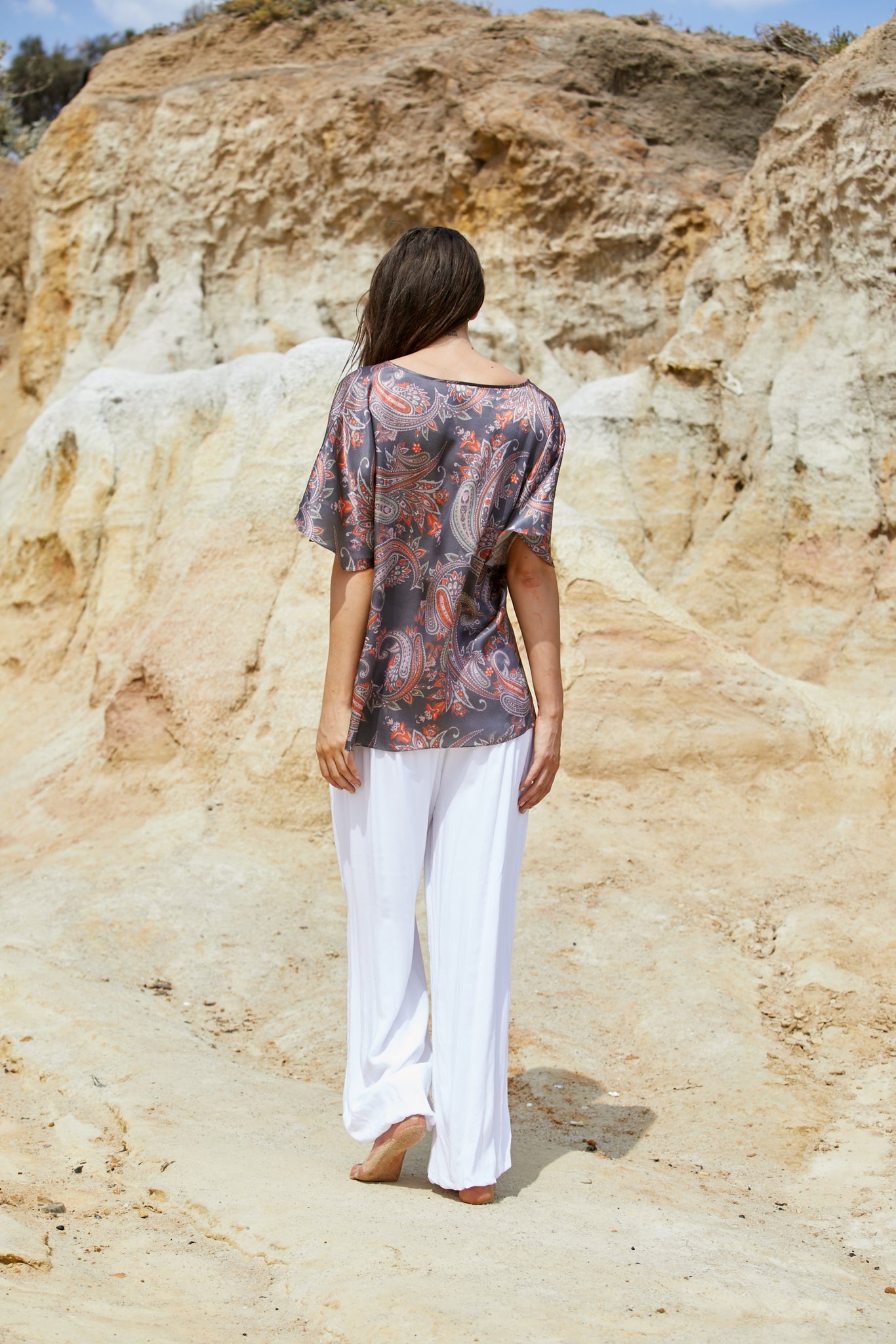 Avatar Top - Sand Washed Silk Exclusive Print