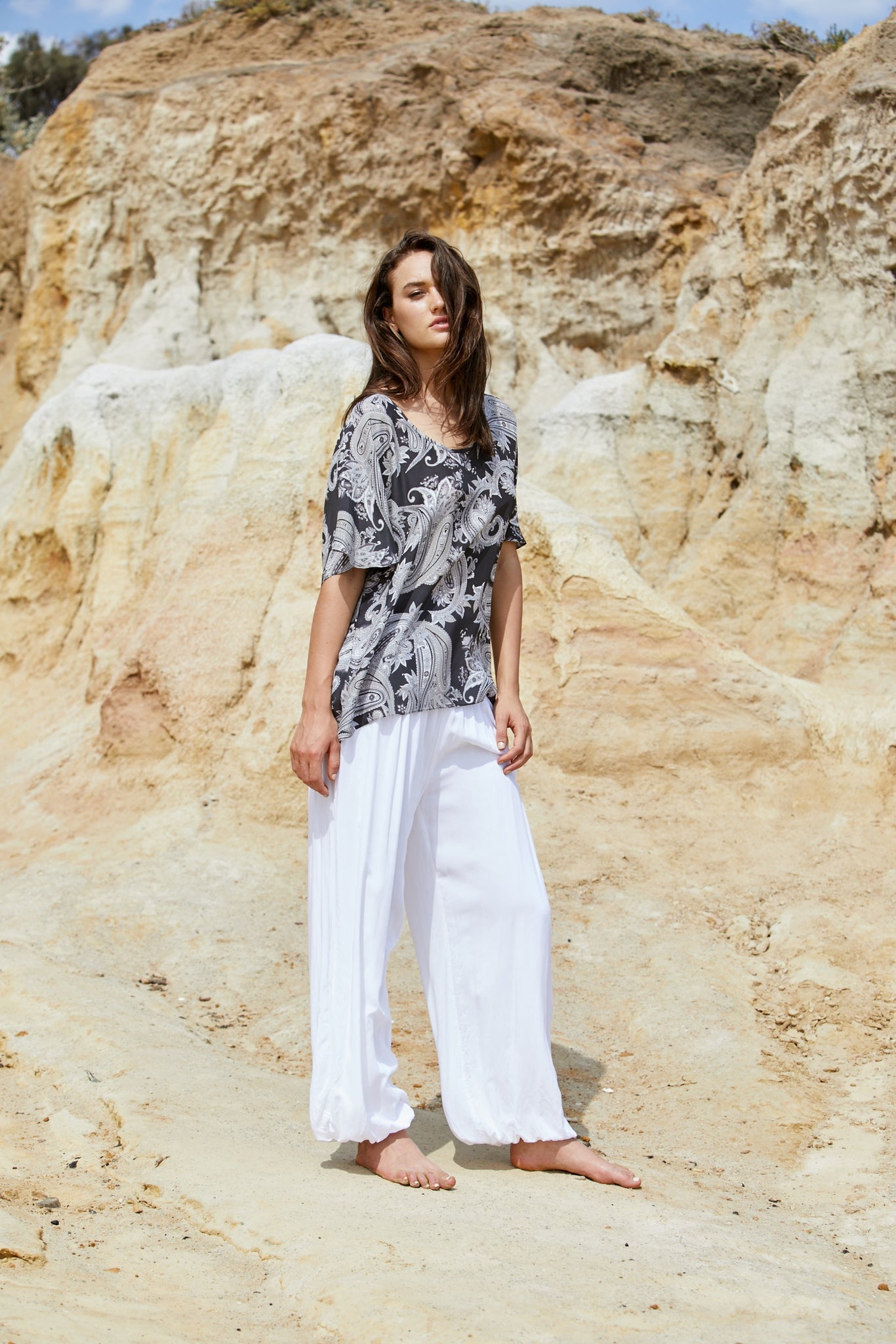 Avatar Top - Sand Washed Silk Exclusive Print