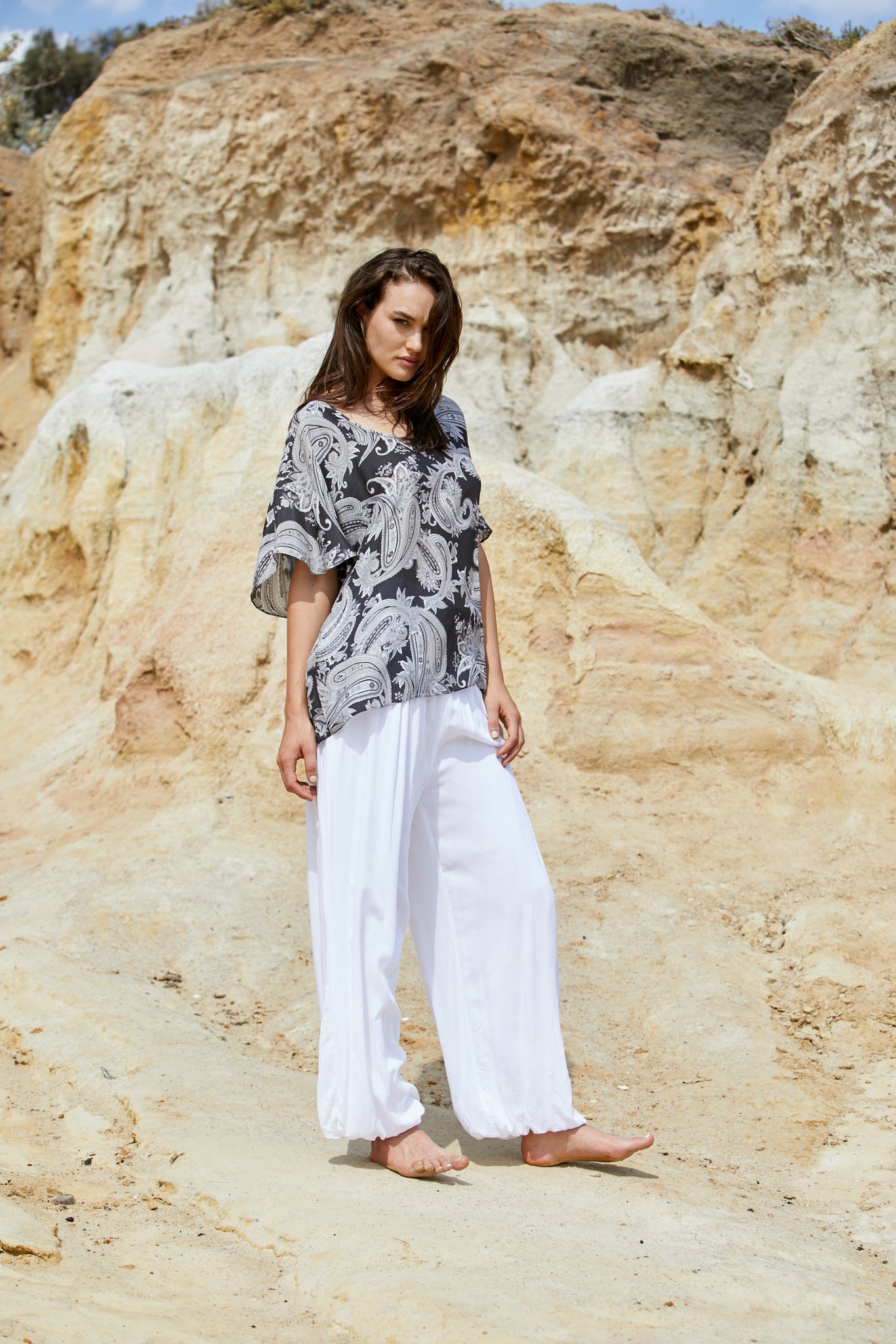 Avatar Top - Sand Washed Silk Exclusive Print