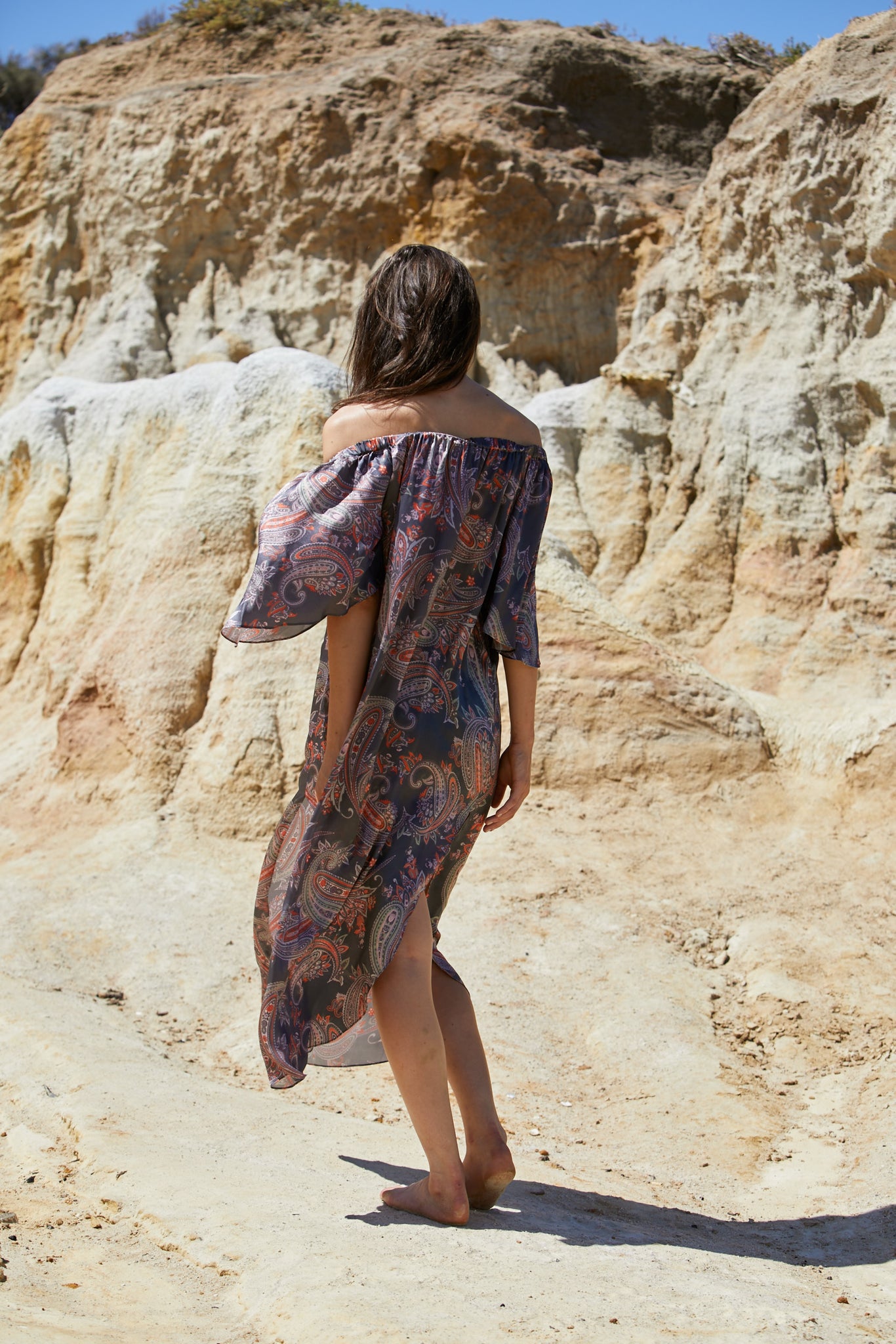 Avatar Dress - Sand Washed Silk Exclusive Print