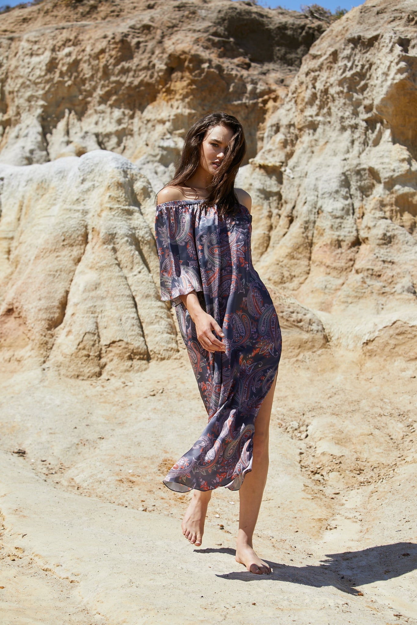 Avatar Dress - Sand Washed Silk Exclusive Print
