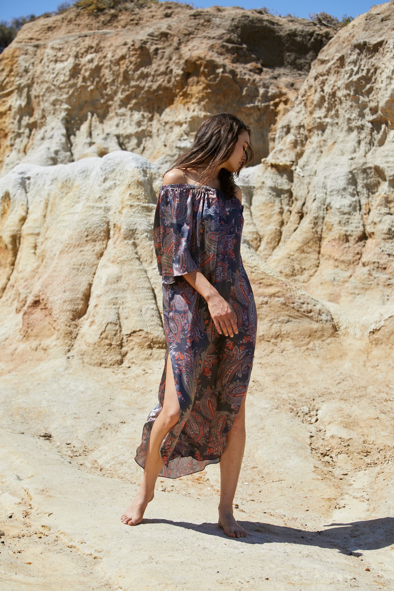 Avatar Dress - Sand Washed Silk Exclusive Print