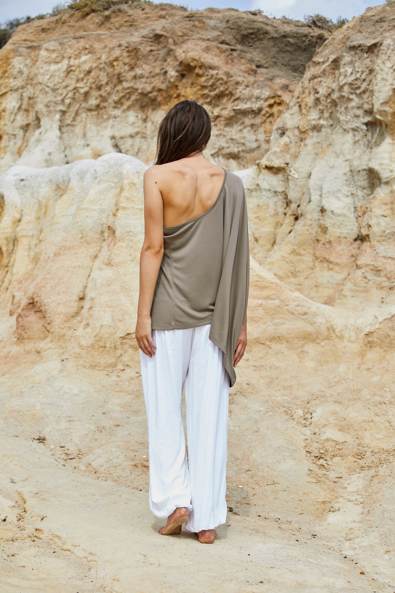 25%OFF our Athena Shoulder Top - Sand Washed Modal Jersey