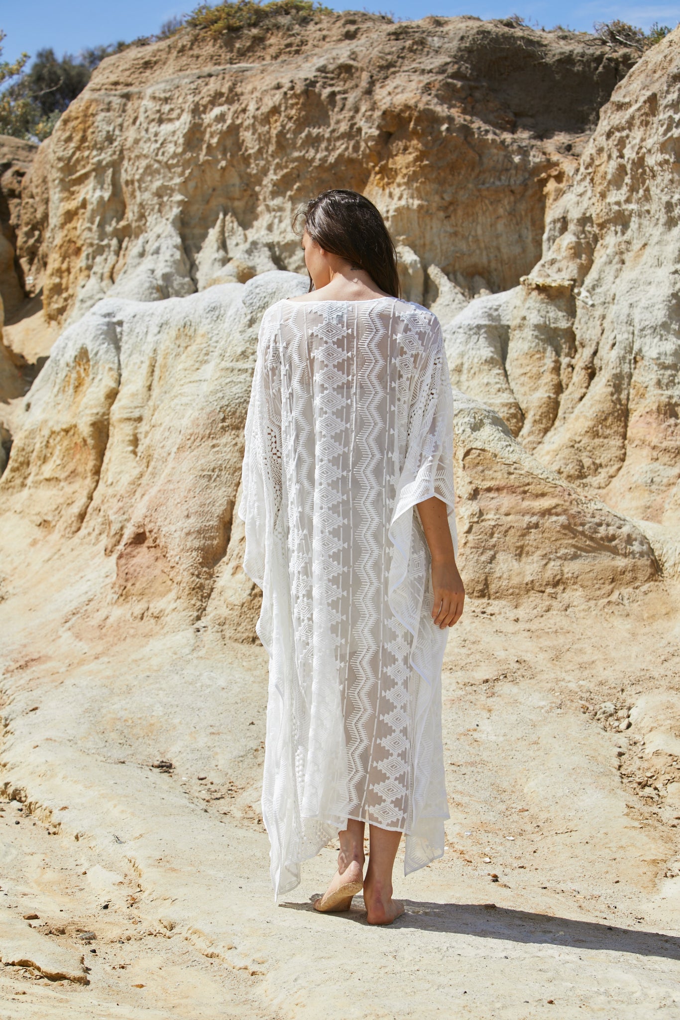 Aztec Kameez Dress - Pure Silk Yoryu Exclusive Embroidery