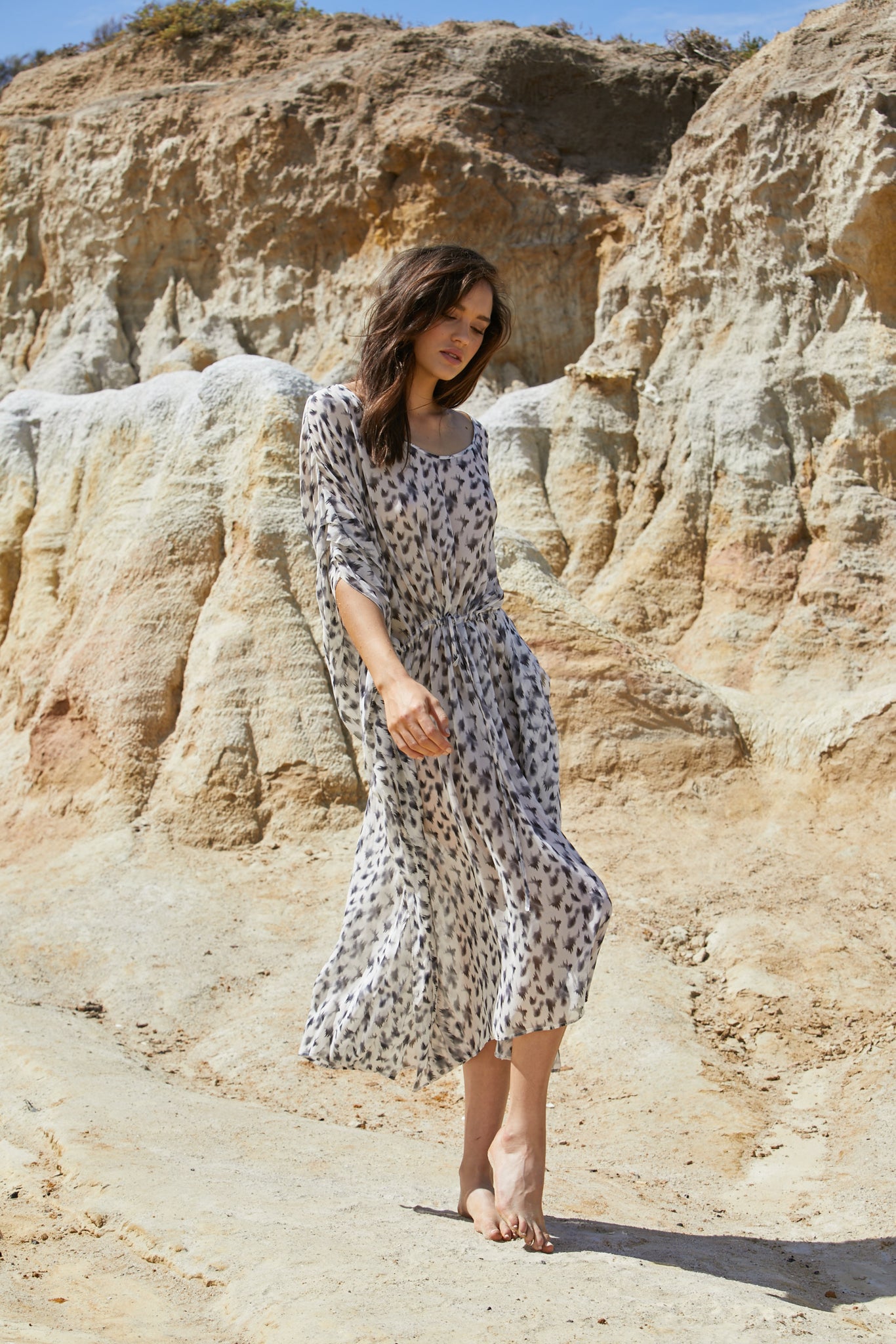 Lash Kameez Dress - Pure Reconstituted Viscose Pebble Georgette