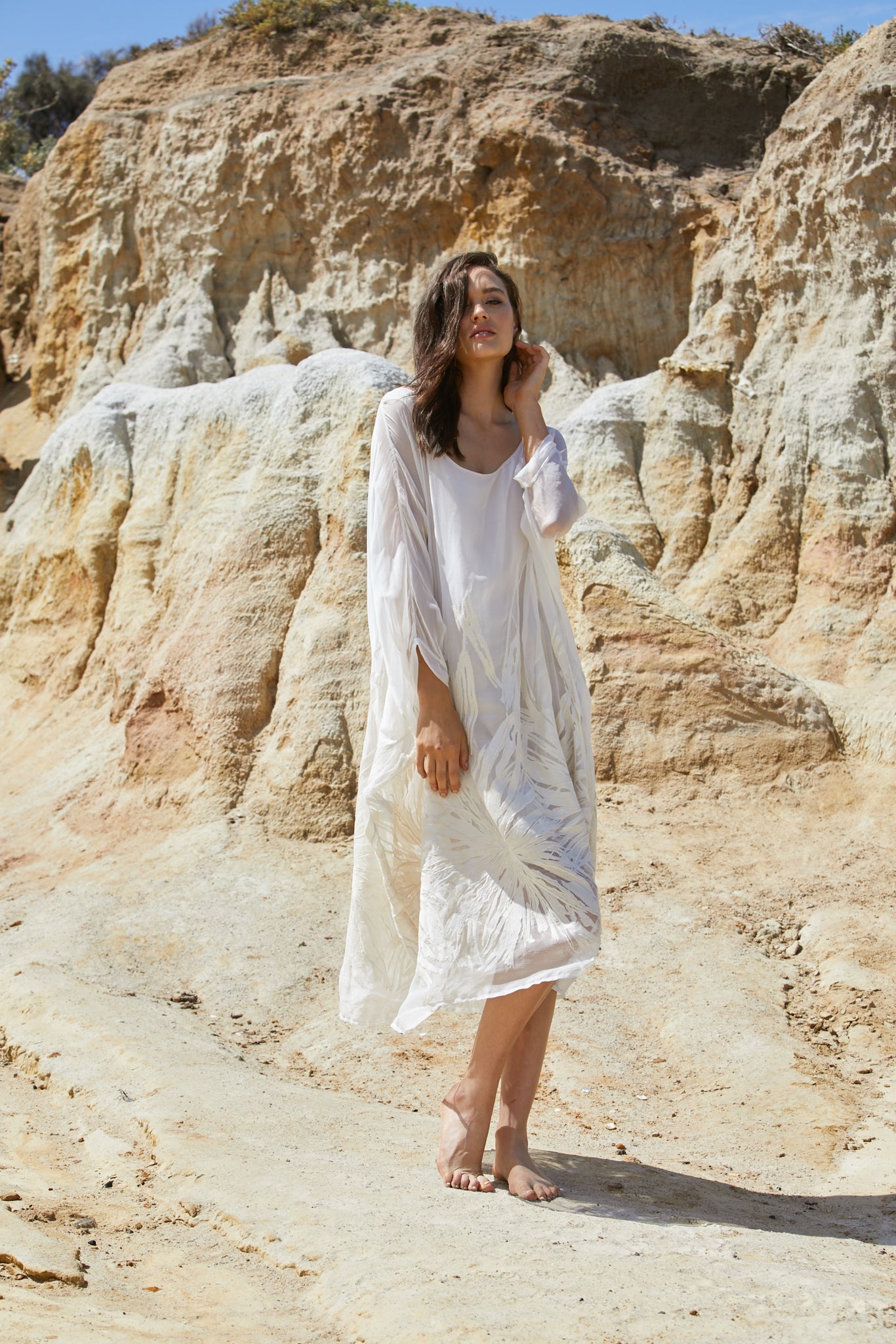 Ethereal Dress - Pure Silk Yoryu Cotton Embroidery & Sequins