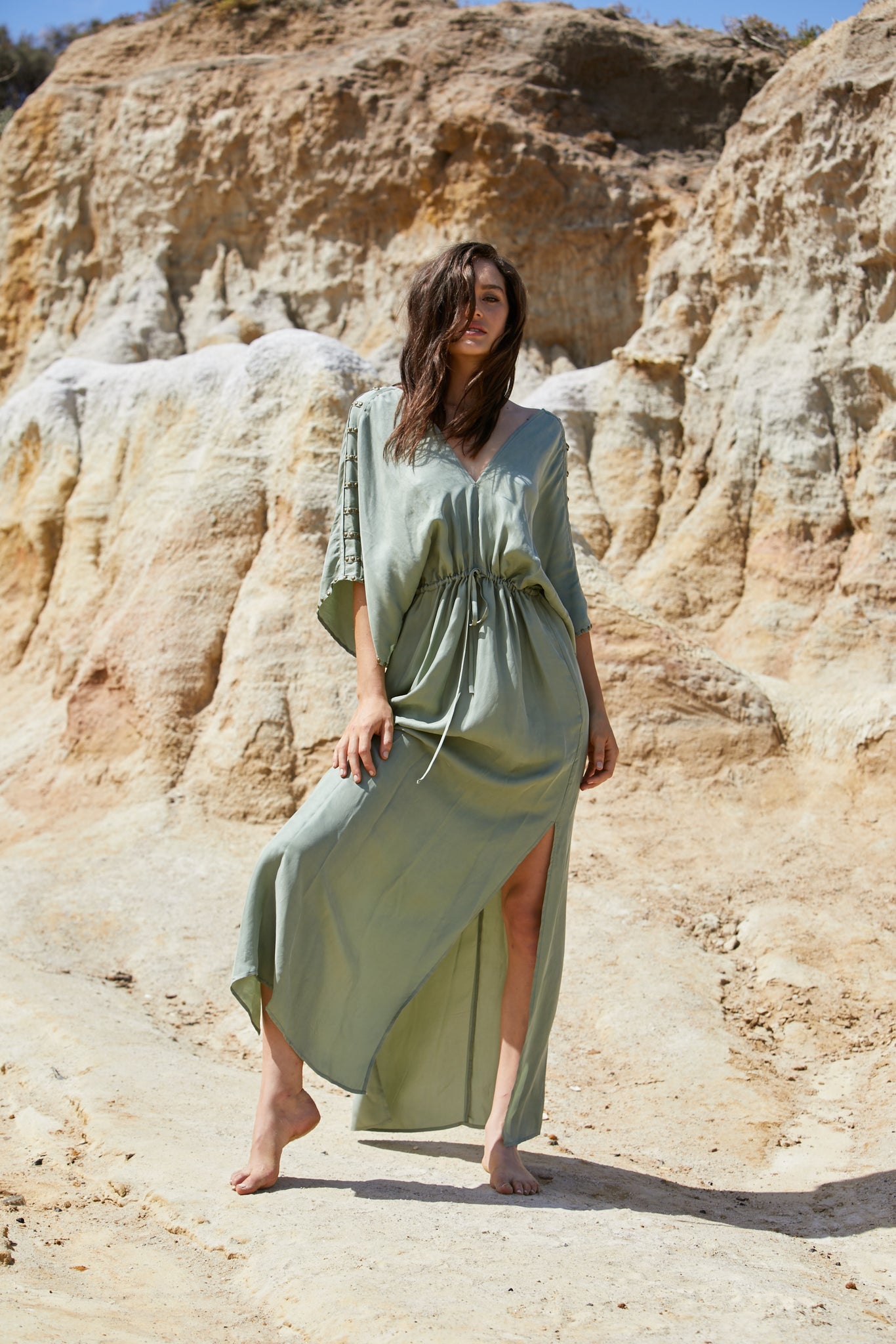 Moria Stud Dress - Peached Cupro