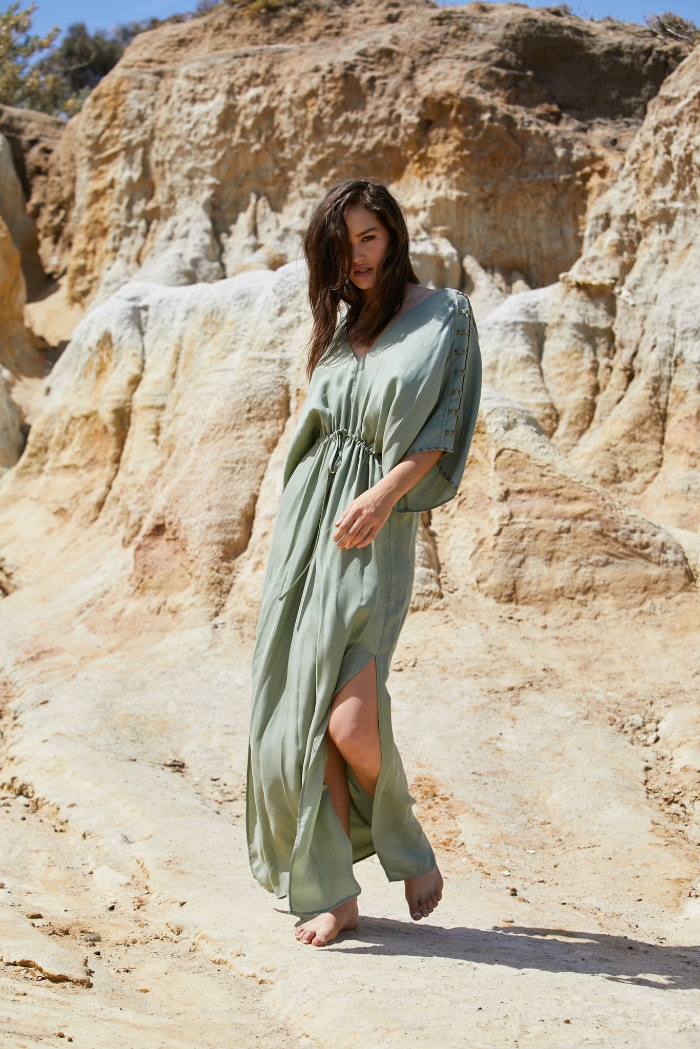 Moria Stud Dress - Peached Cupro