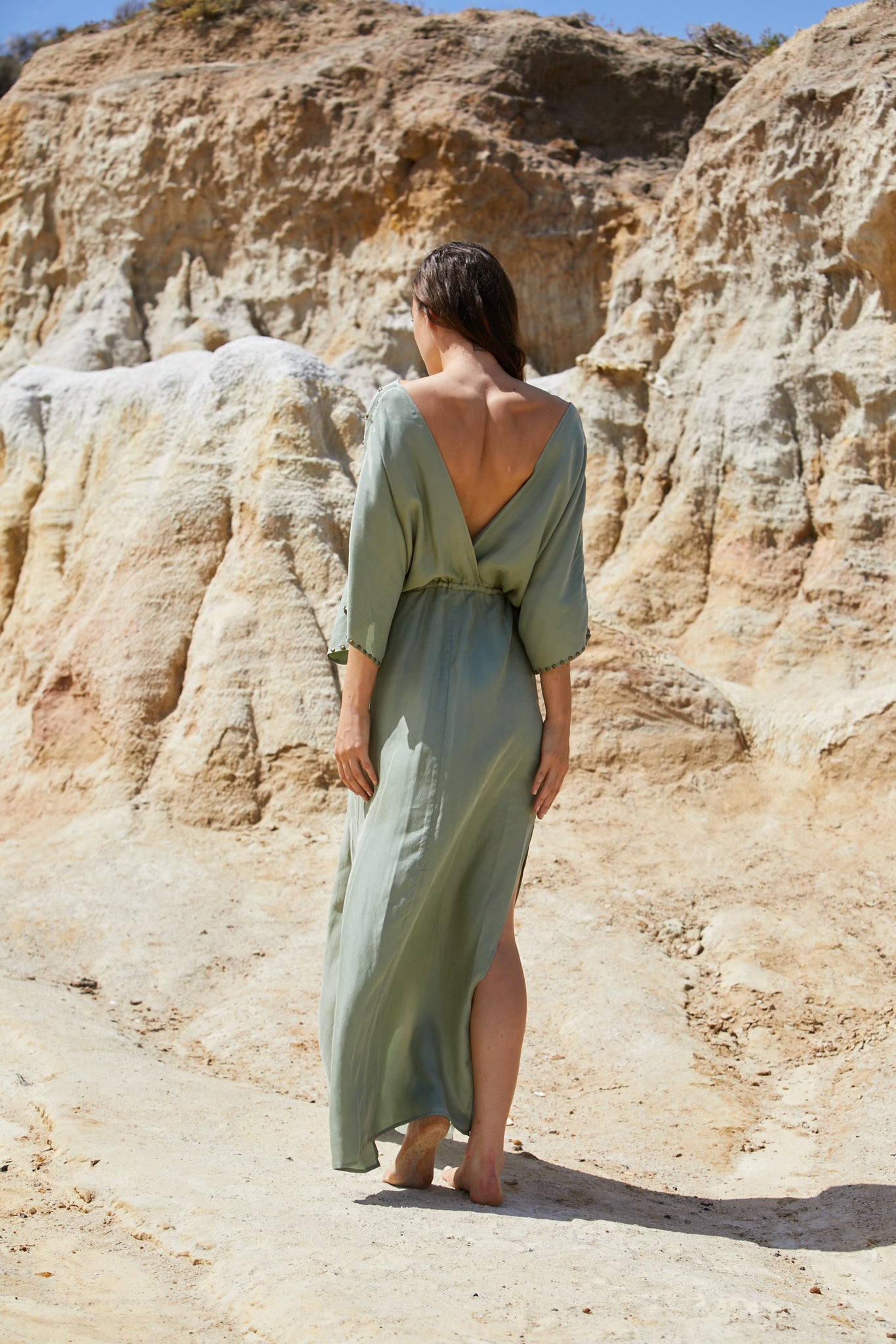 Moria Stud Dress - Peached Cupro