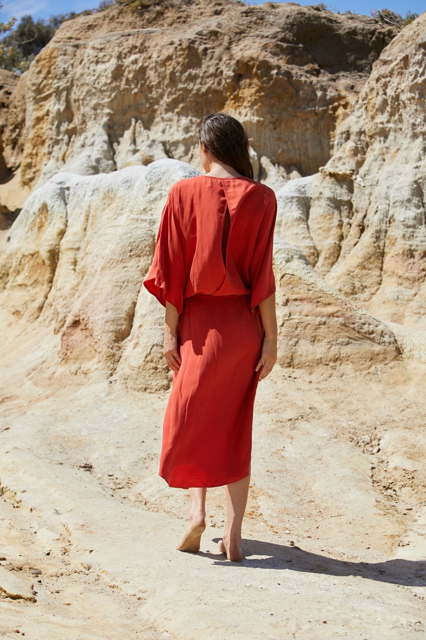 Caspian Dress - Peached Cupro