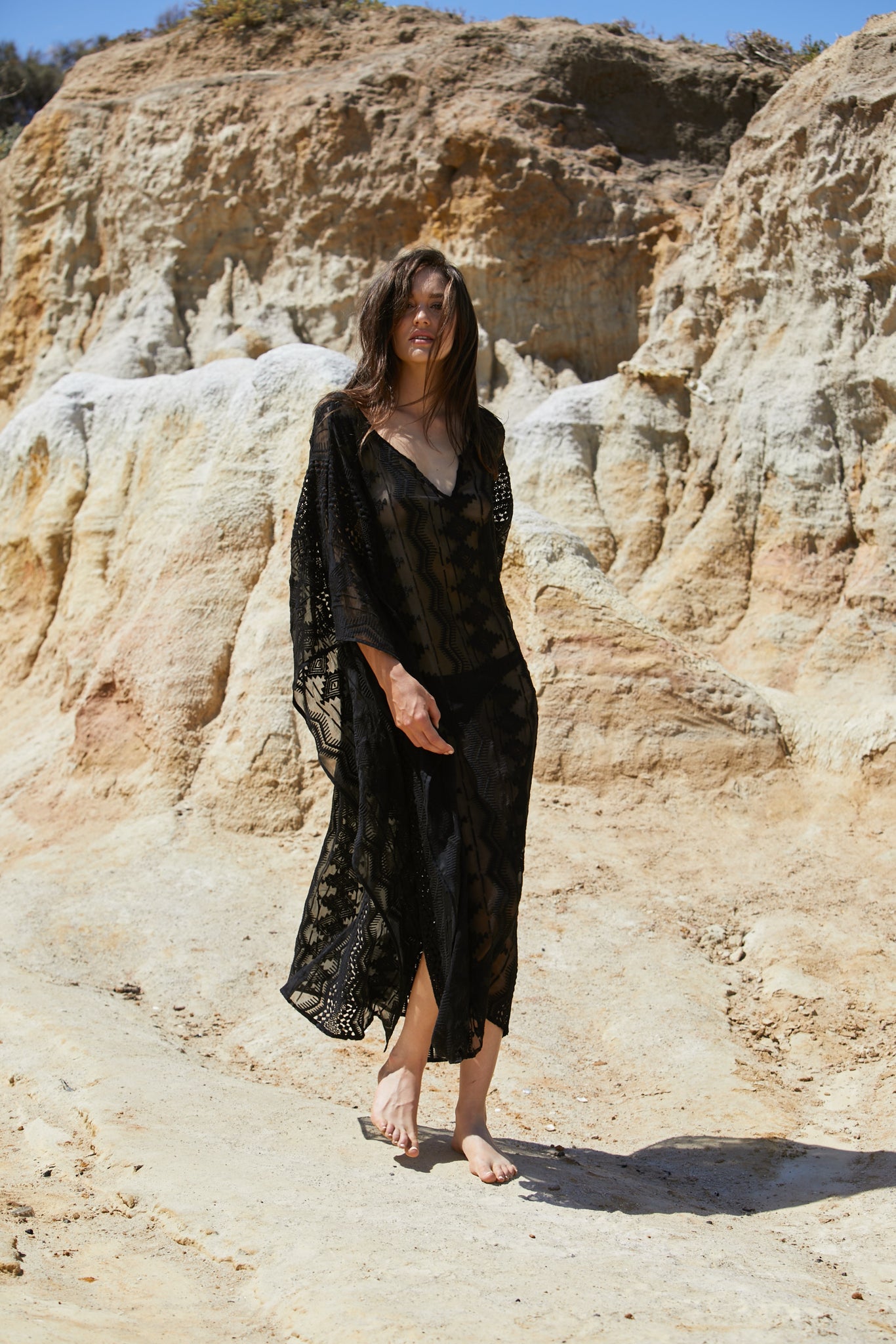 Aztec Kameez Dress - Pure Silk Yoryu Exclusive Embroidery
