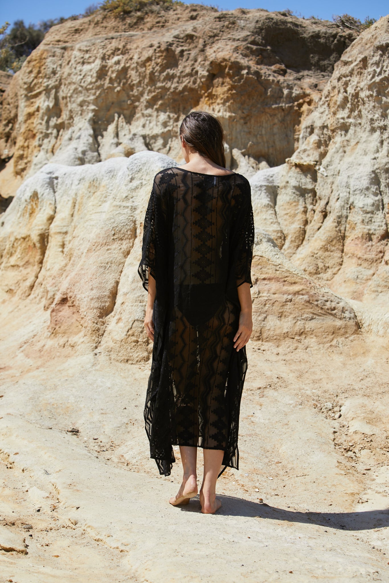 Aztec Kameez Dress - Pure Silk Yoryu Exclusive Embroidery