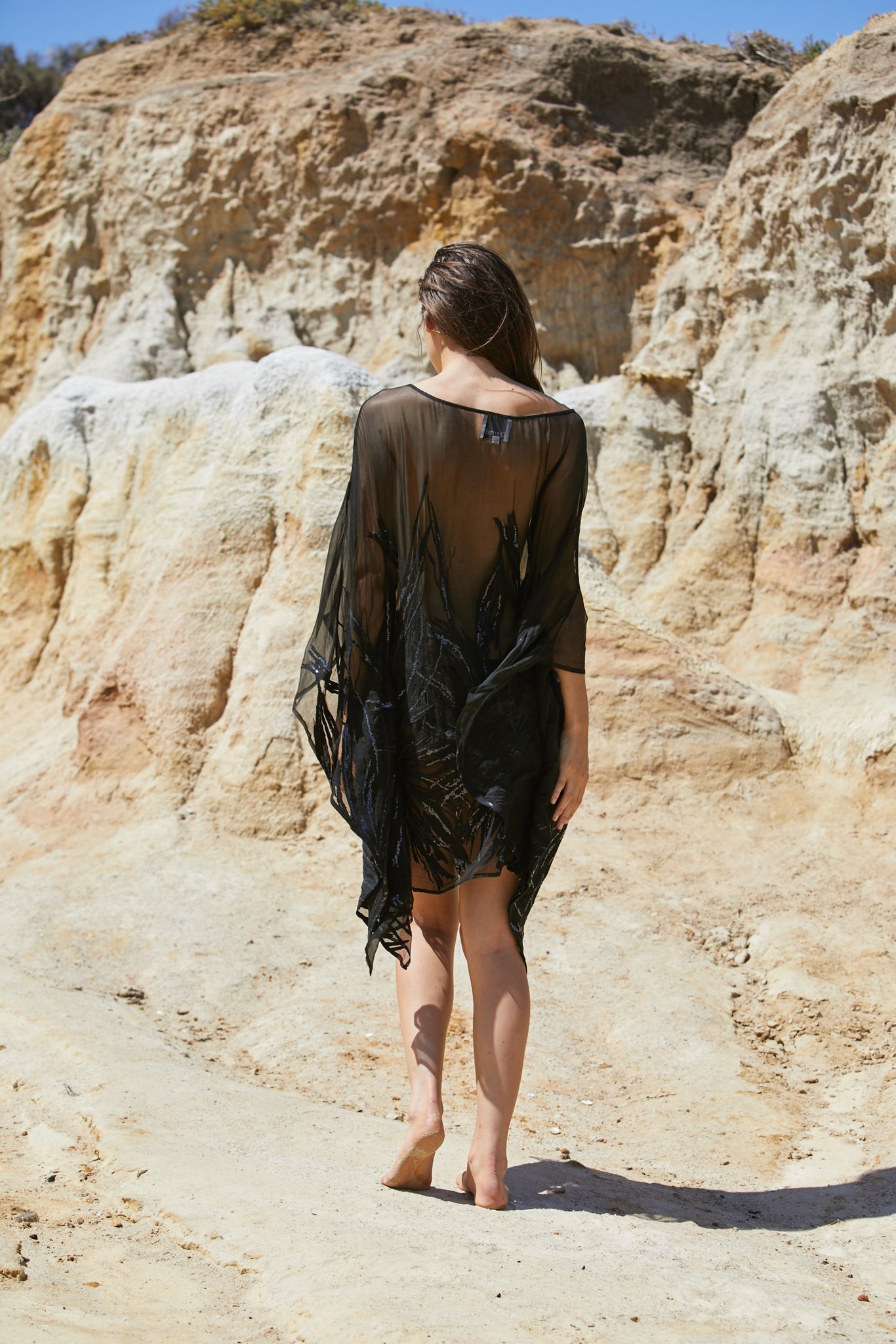Ethereal Kameez - Pure Silk Yoryu Cotton Embroidery & Sequins