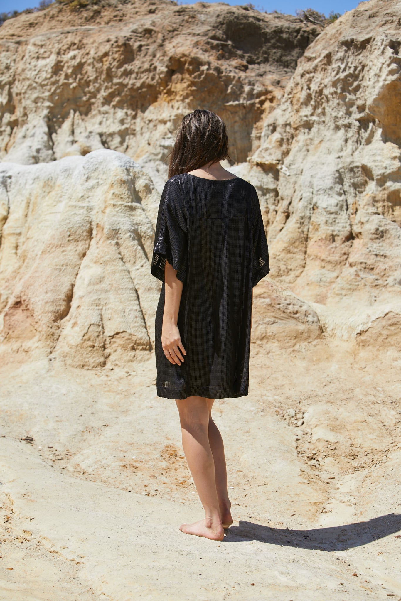 Cosmo Dress - Reconstituted Viscose Pebble Georgette & Sequins
