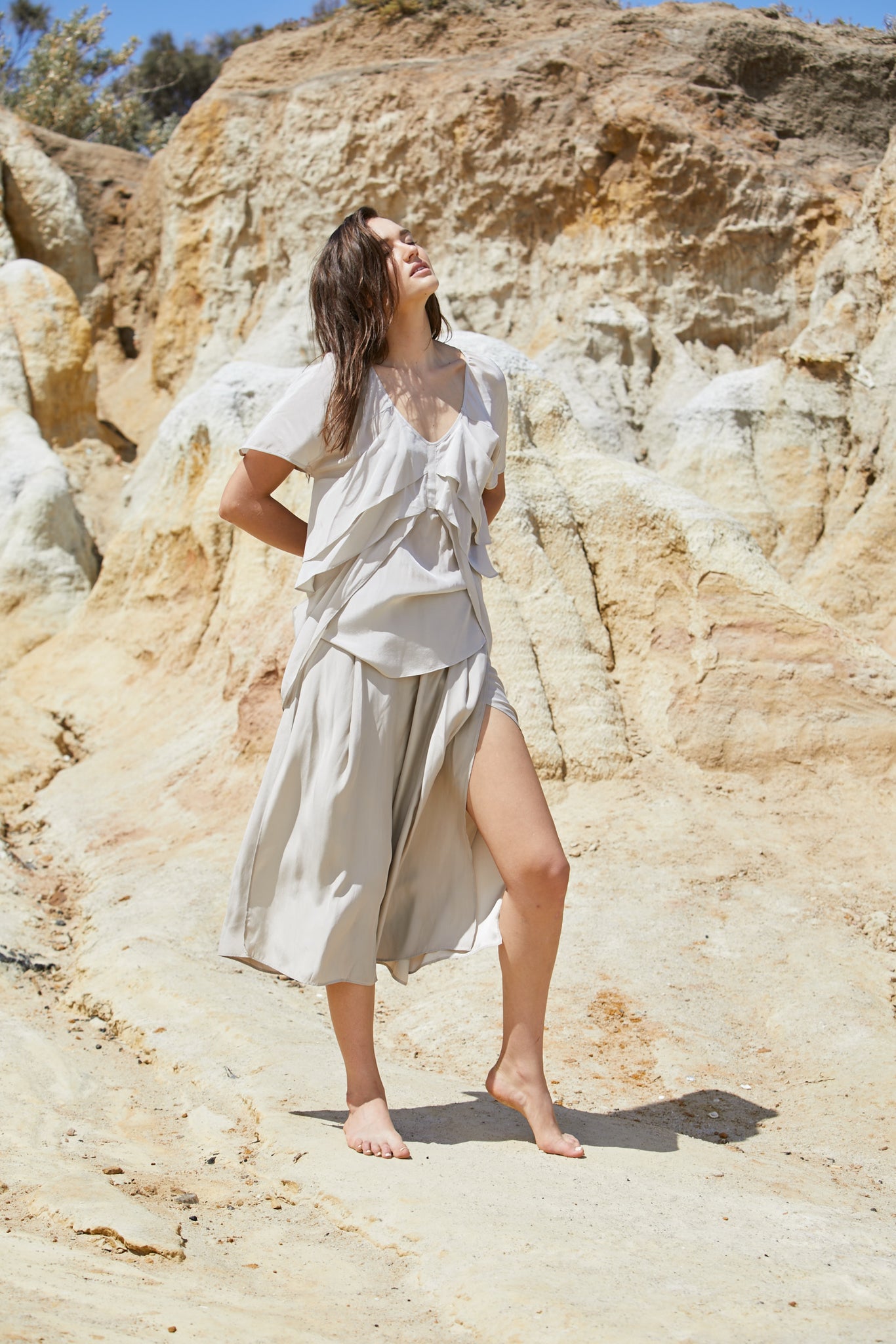 Kalani Petal Top - Pure Crepe de Chine
