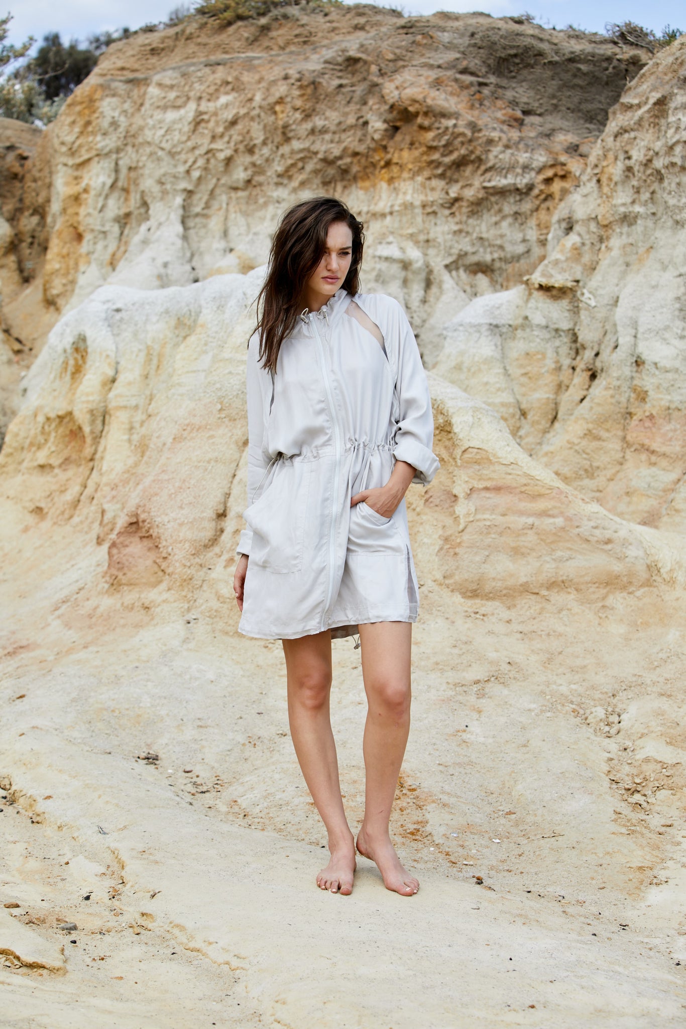 Tiana Jacket Dress - Peached Cupro