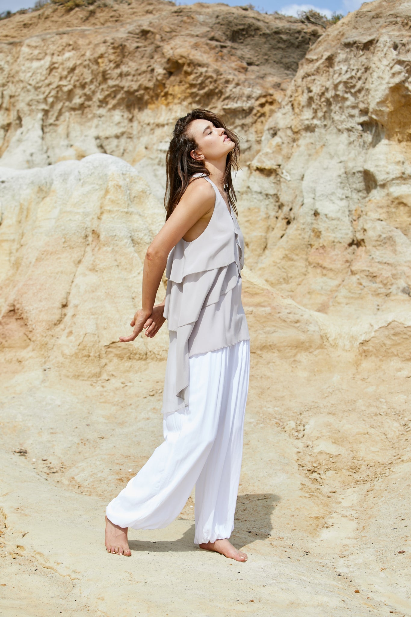 Rosa Petal Tank - Pure Silk Crepe de Chine