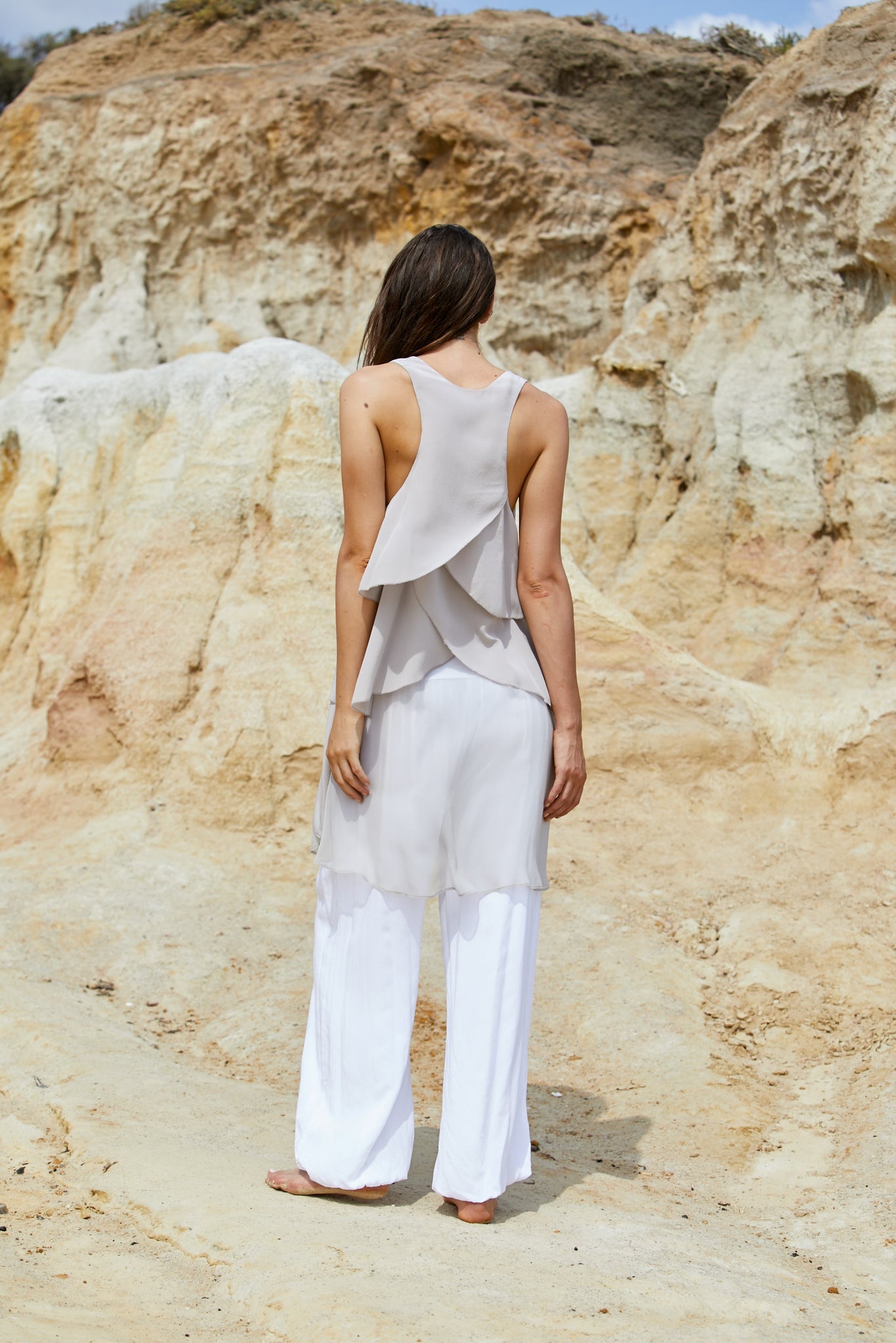 Rosa Petal Tank - Pure Silk Crepe de Chine