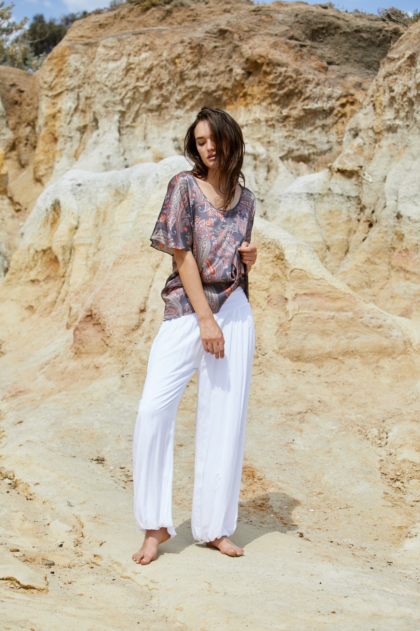 Adrien Bell Pant - Reconstituted Washed Viscose