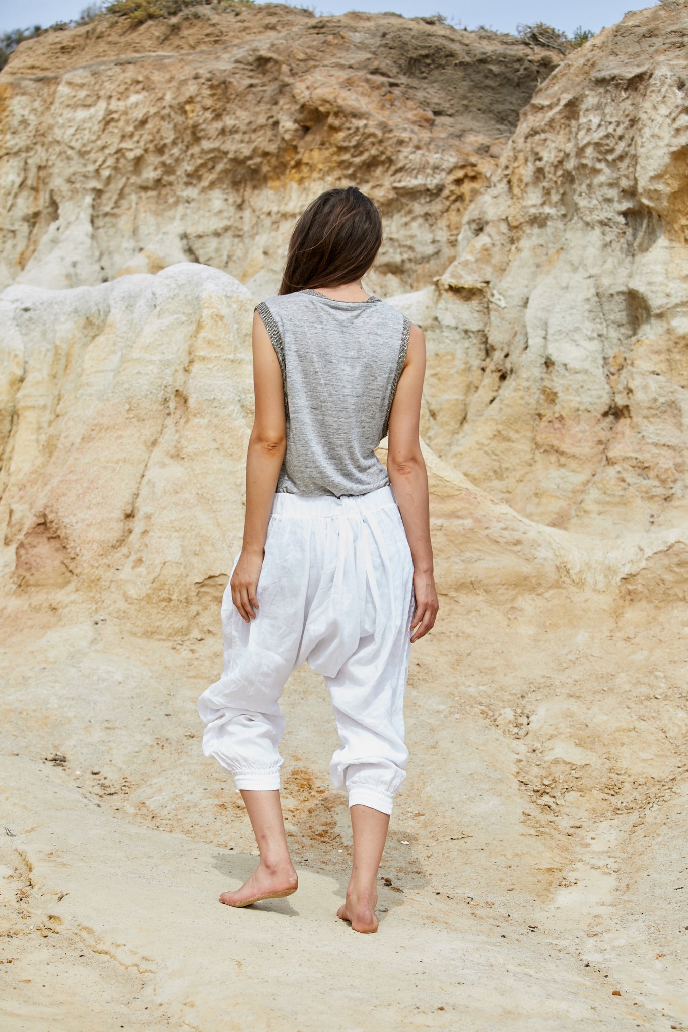 Luina Beaded Top - Pure Linen