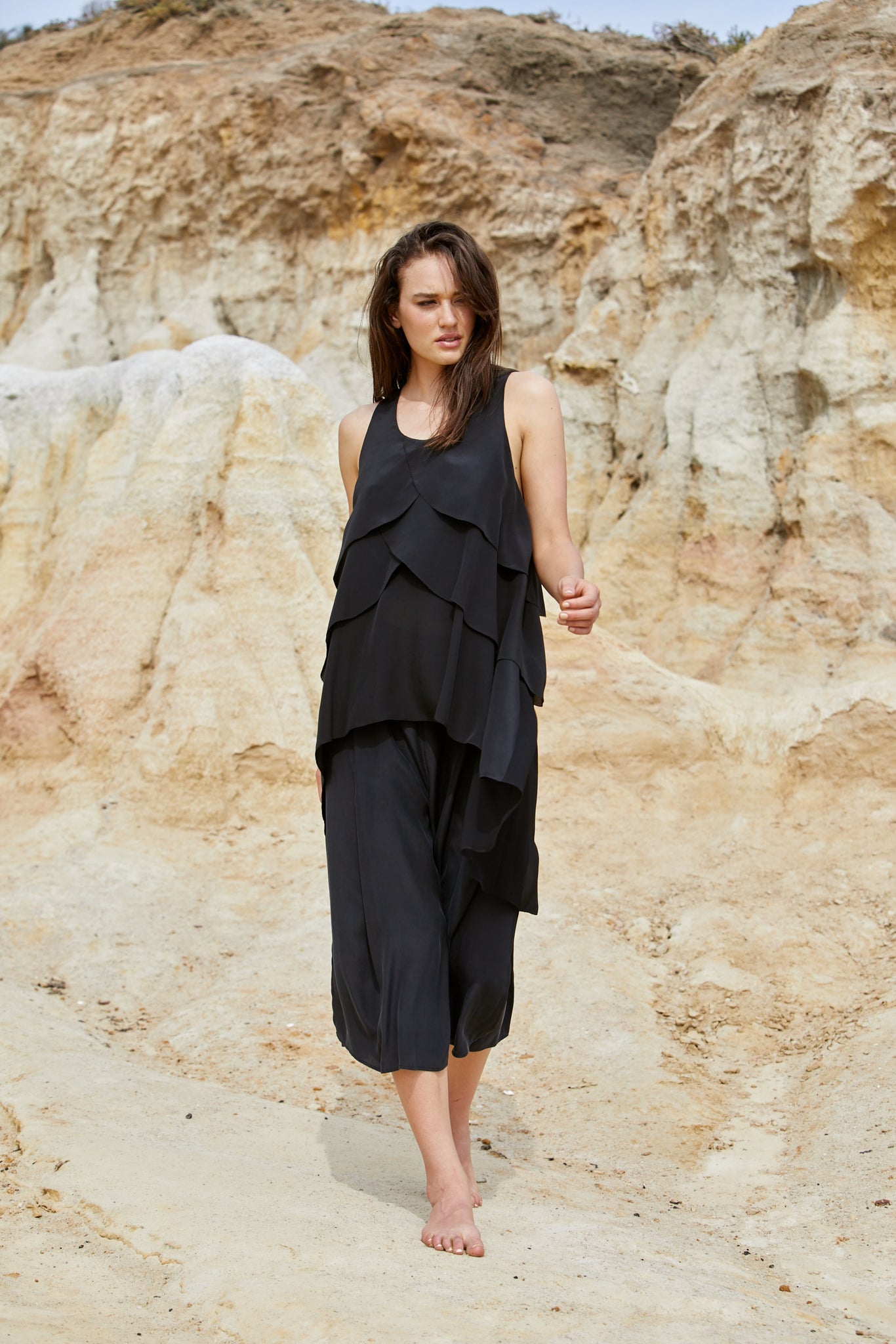 Rosa Petal Tank - Pure Silk Crepe de Chine