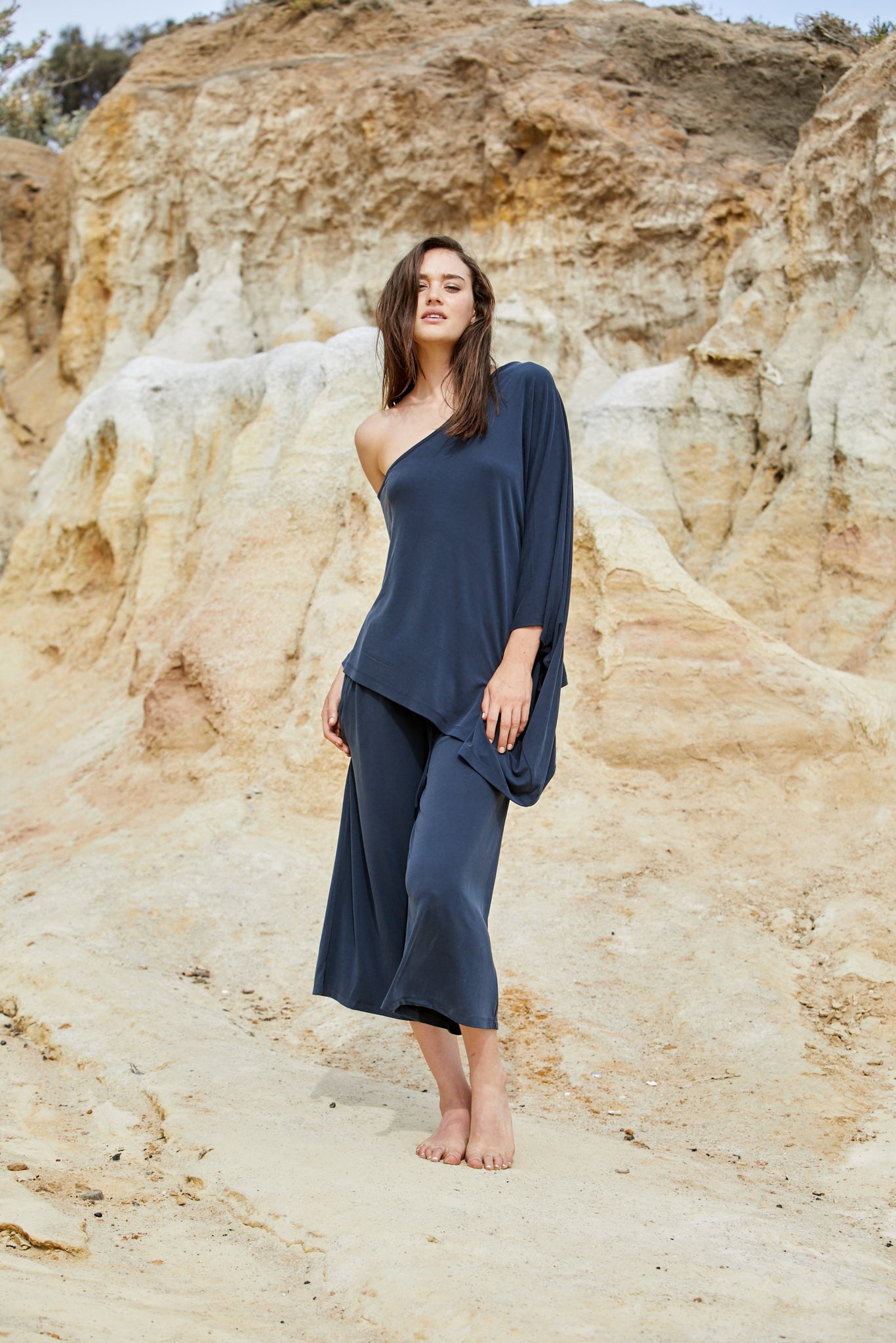 25%OFF our Athena Shoulder Top - Sand Washed Modal Jersey