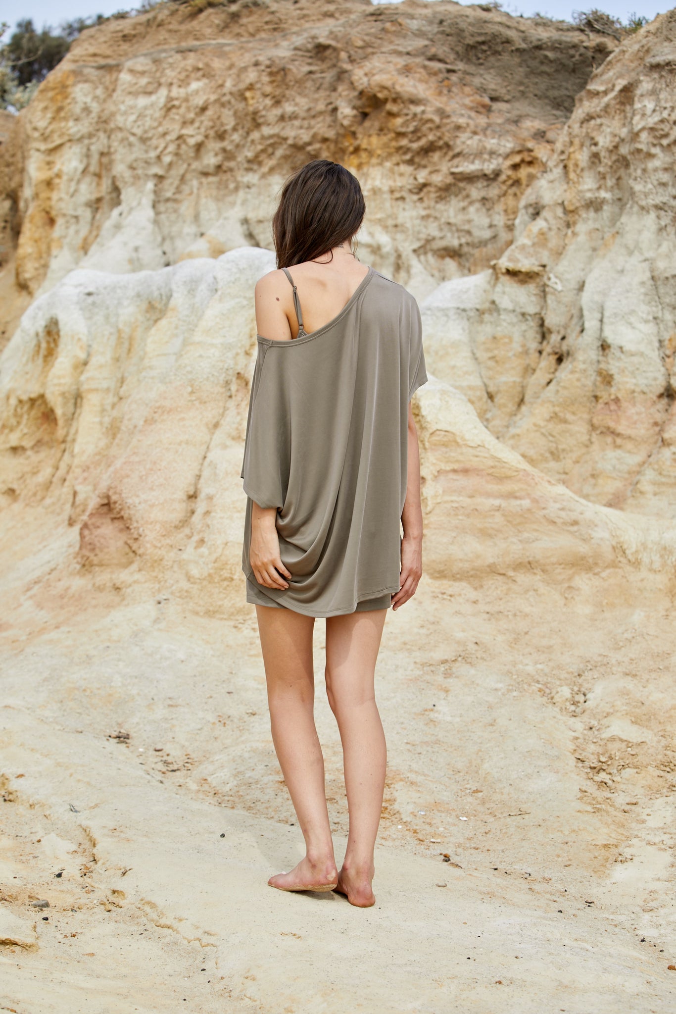 25%OFF our Hera Drape Tee - Sand Washed Beechwood Modal