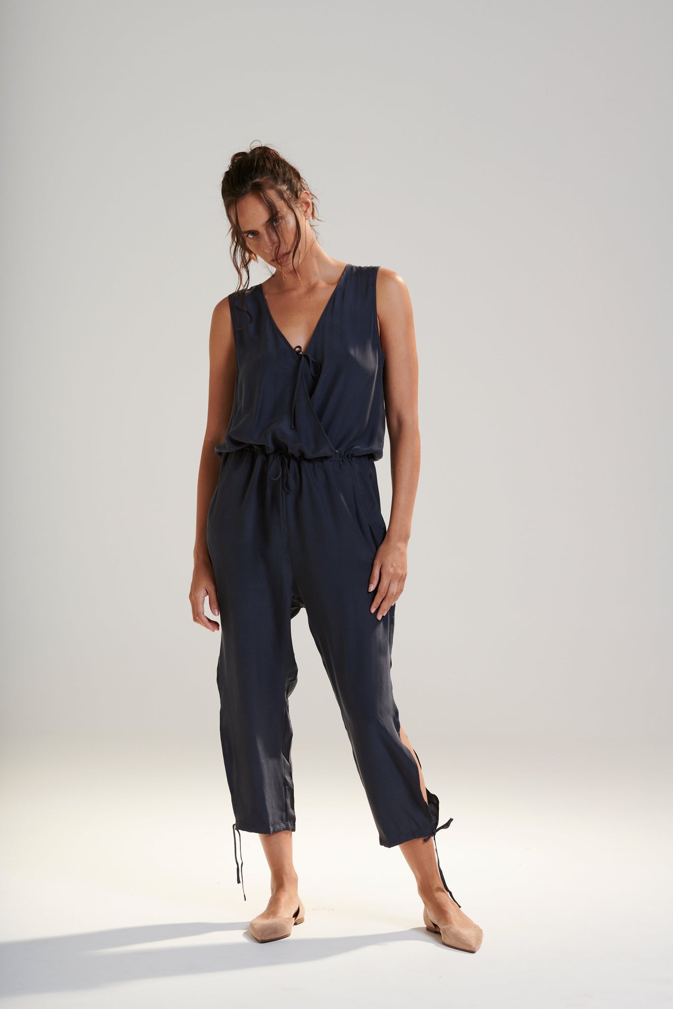 APHRODITE SILK JUMPSUIT ~MARINENIGHT 40%OFF