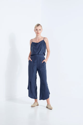 APHRODITE SILK PANT - Marinenight 40%OFF