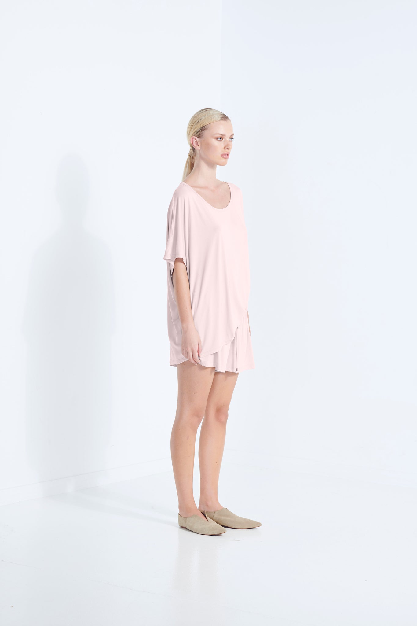 HERA DRAPE T SHIRT SANDWASH MODAL BEECHWOOD