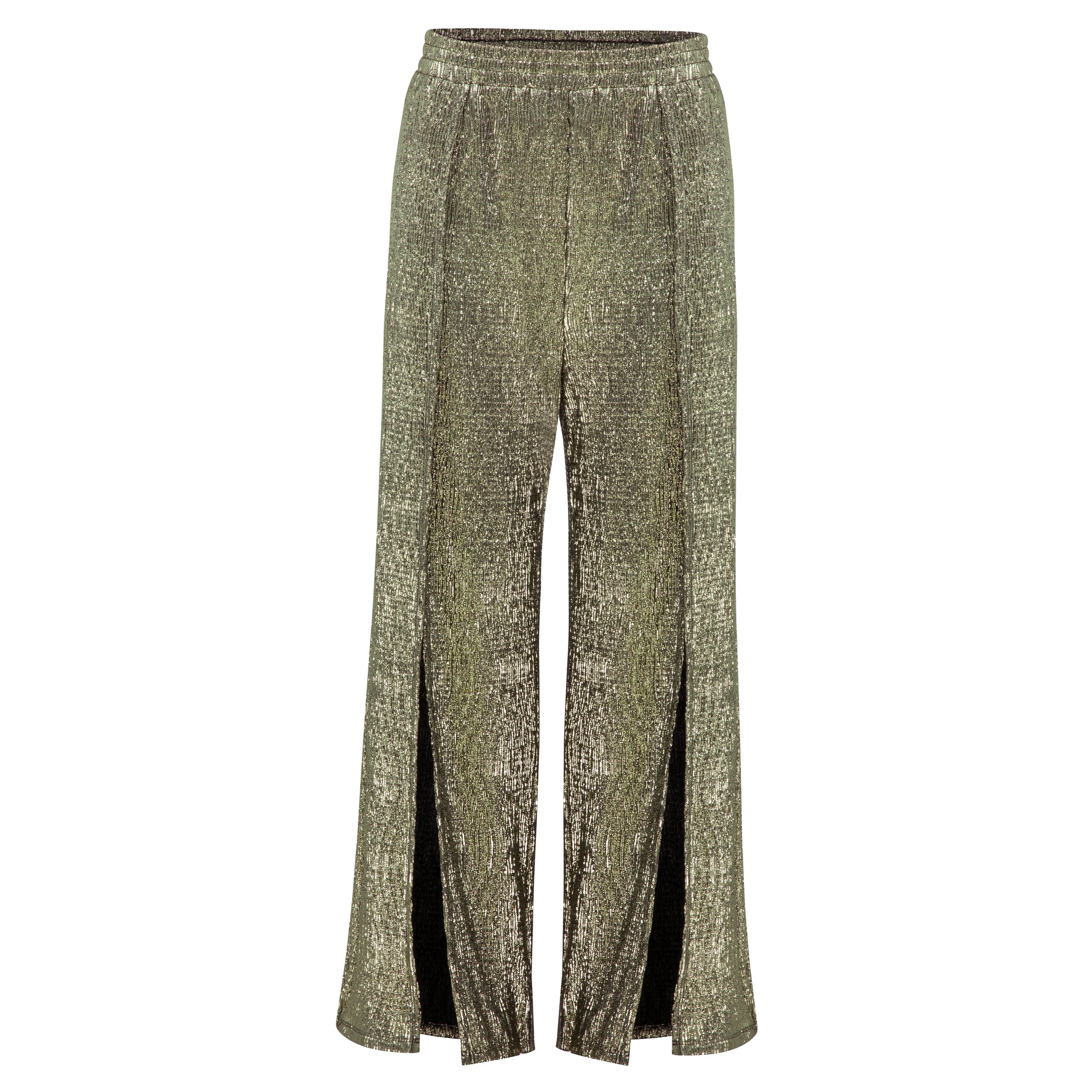 Gilded Petal Pant - Pleated Foiled Jersey