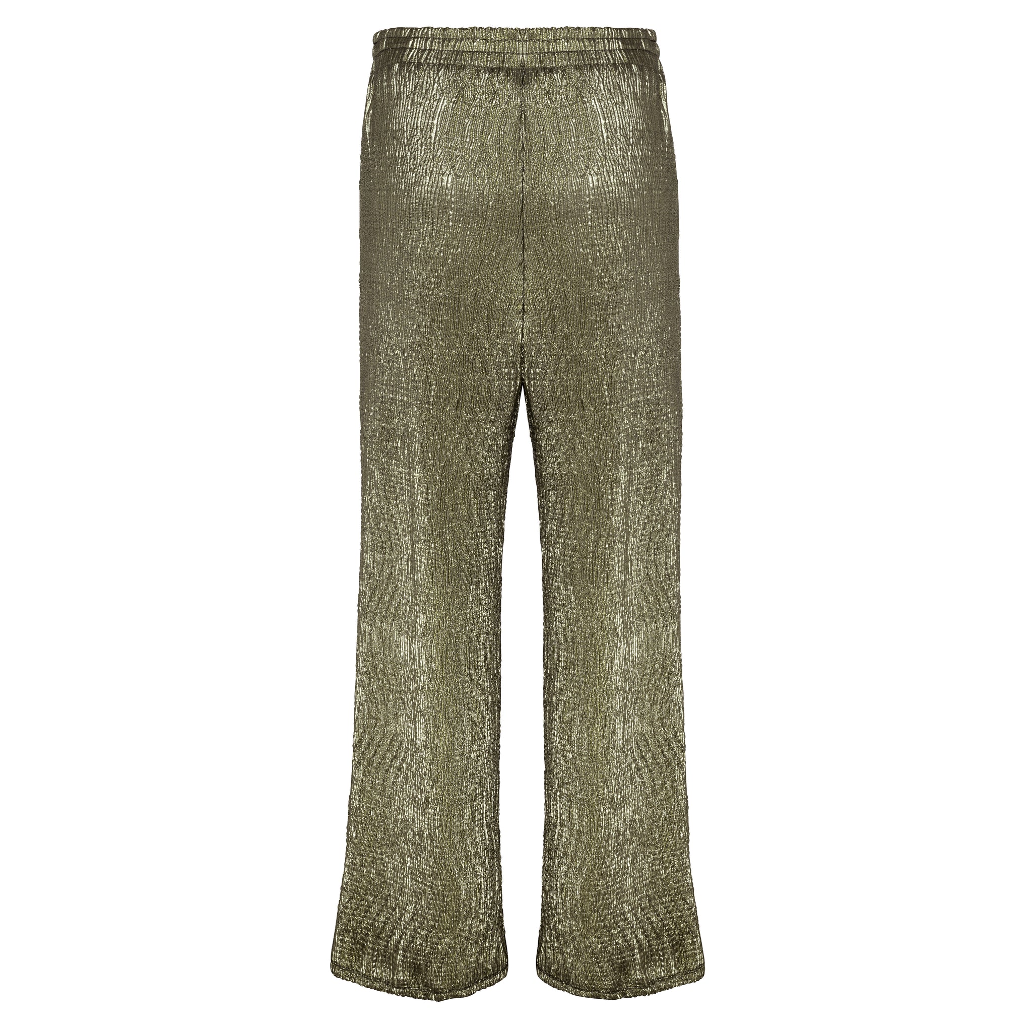 Gilded Petal Pant - Pleated Foiled Jersey