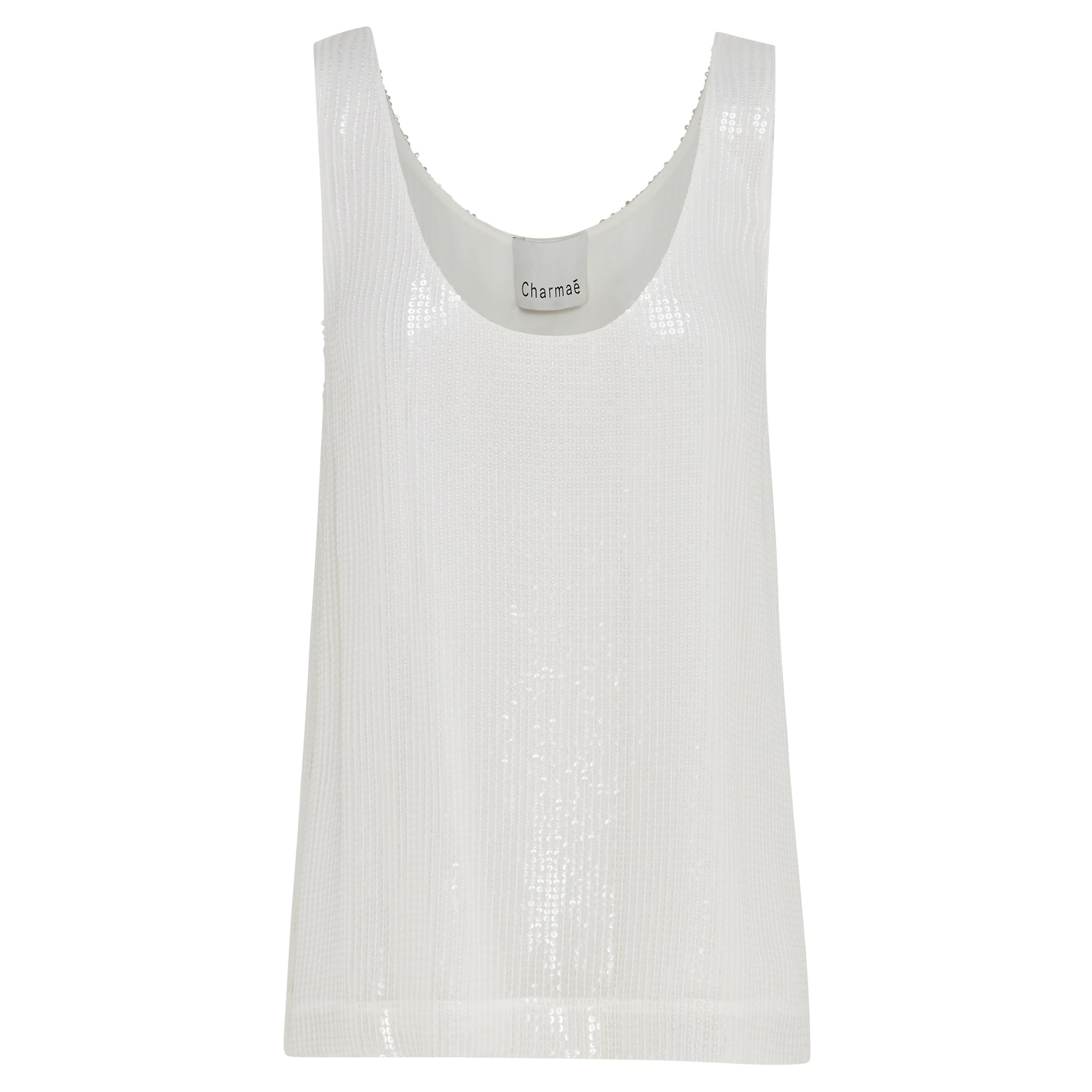 Cosmo Tank - Reconstituted Viscose Pebble Georgette & Sequins