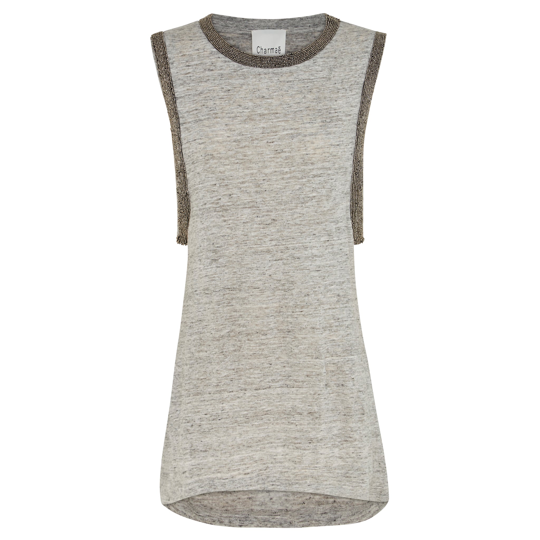 Luina Beaded Top - Pure Linen