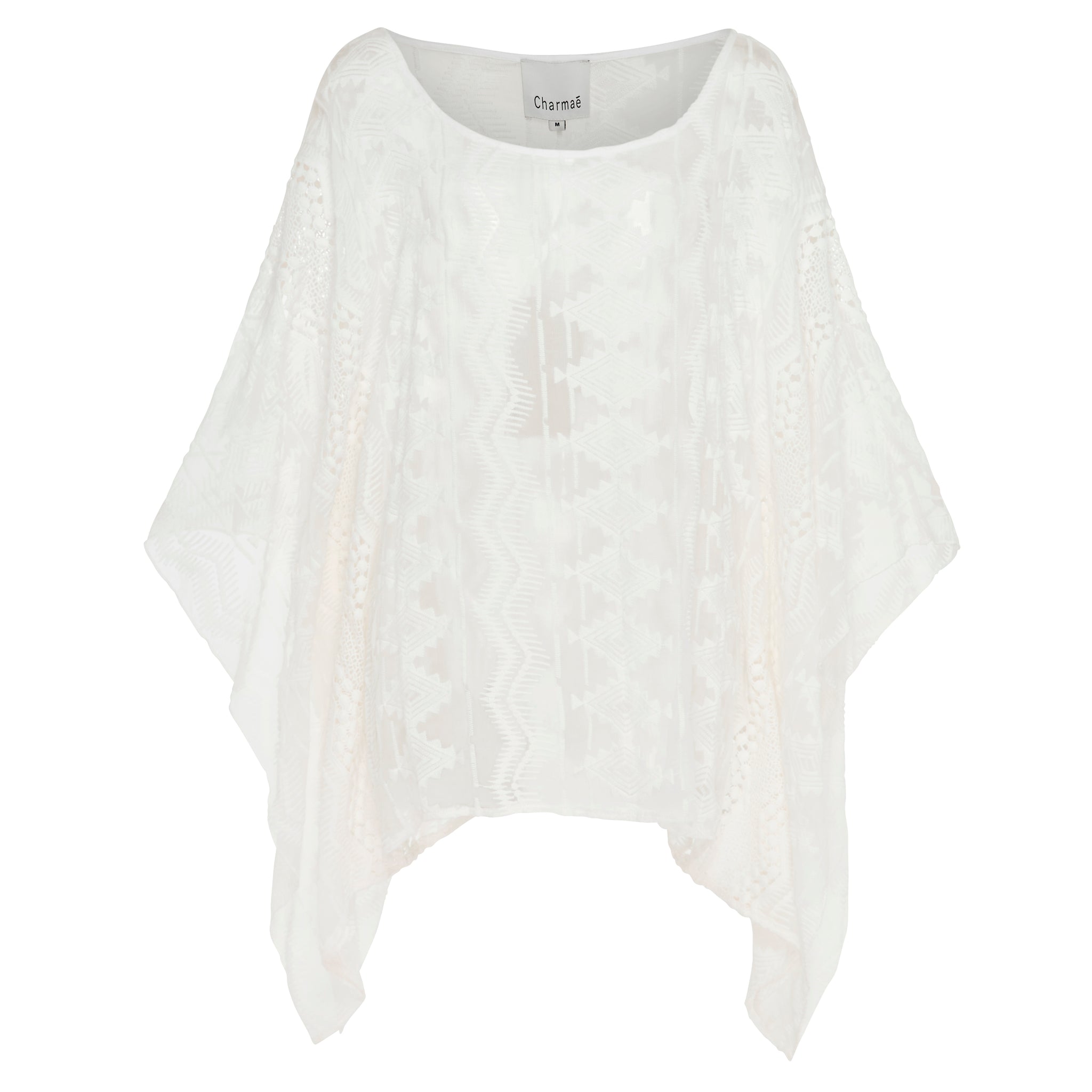 Aztec Kameez Top - Pure Silk Yoryu Exclusive Embroidery