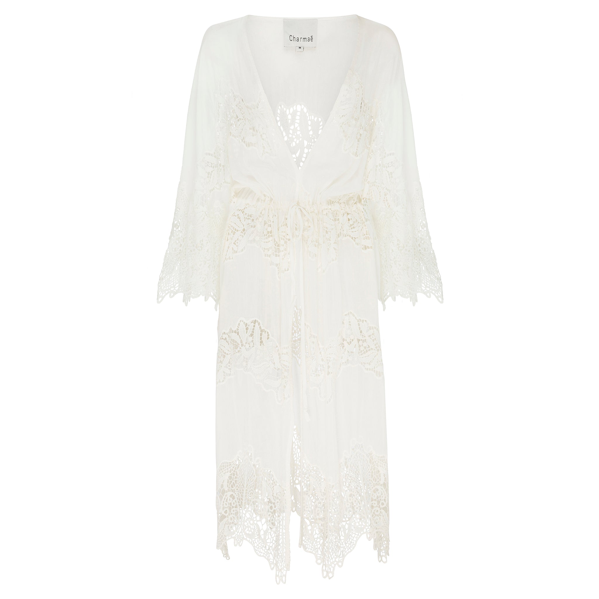 Naida Robe - Washed Silk Cotton & Lace SOLD OUT
