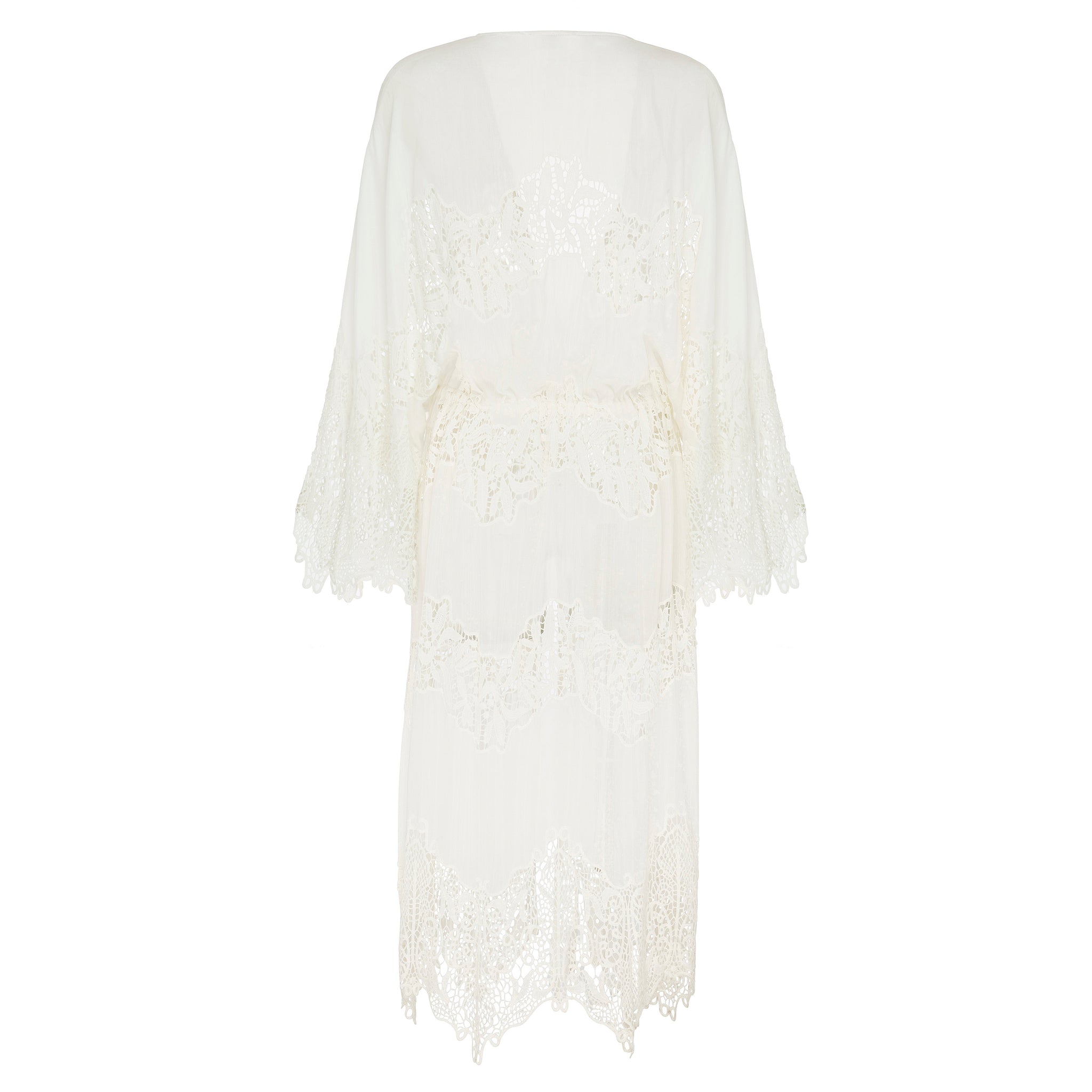 Naida Robe - Washed Silk Cotton & Lace SOLD OUT