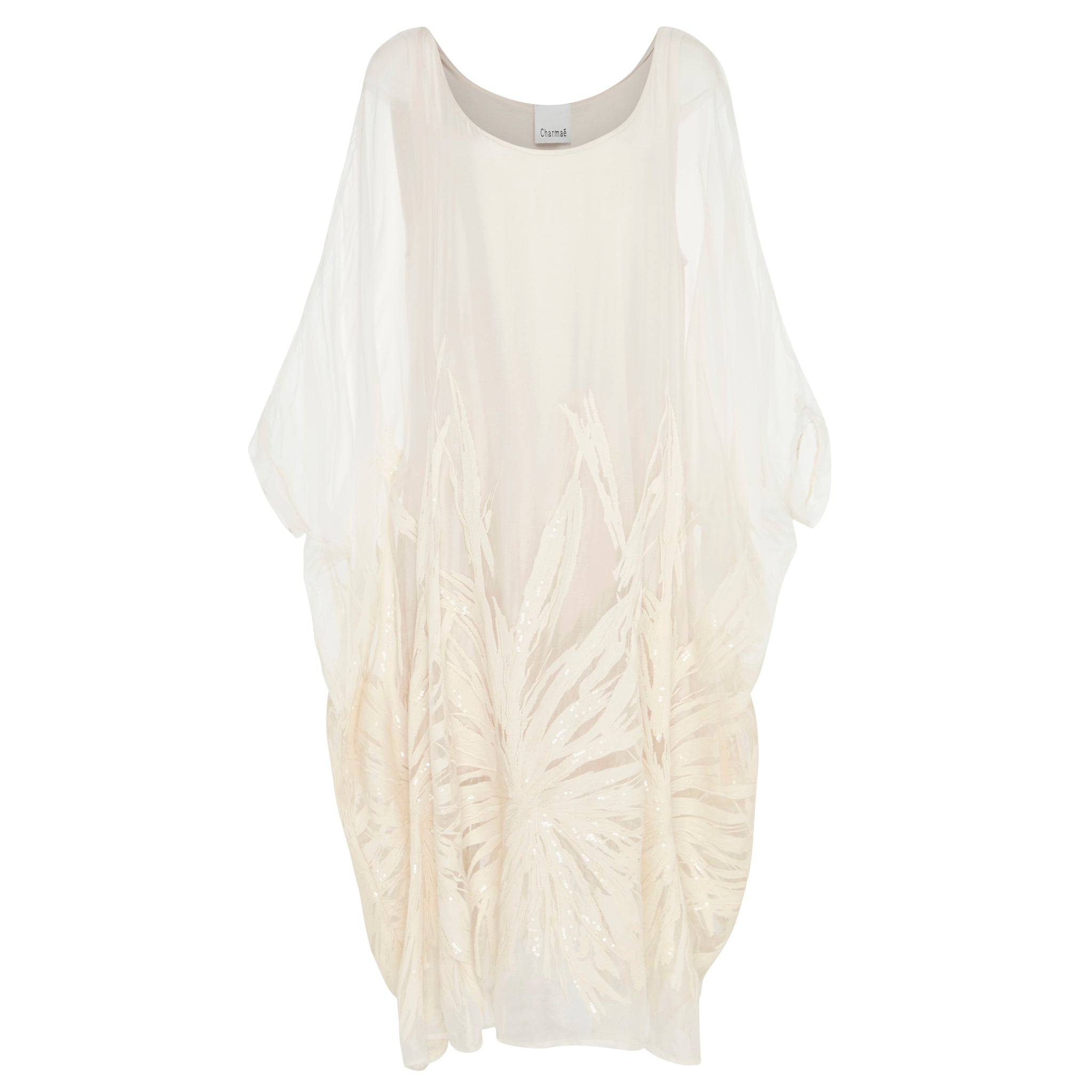 Ethereal Dress - Pure Silk Yoryu Cotton Embroidery & Sequins