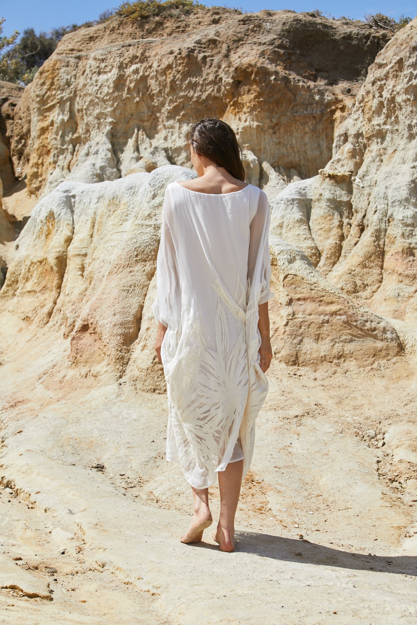 Ethereal Dress - Pure Silk Yoryu Cotton Embroidery & Sequins