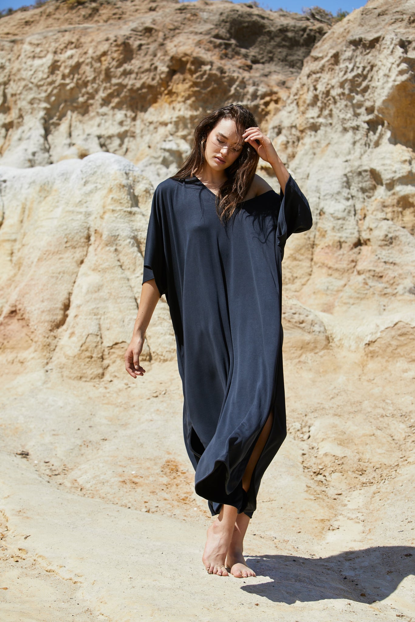 Thalia Dress - Sand Washed Modal Jersey